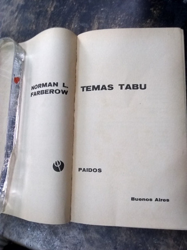 Temas Tabú. Farberow (1967/189 Pág.). (Usado)
