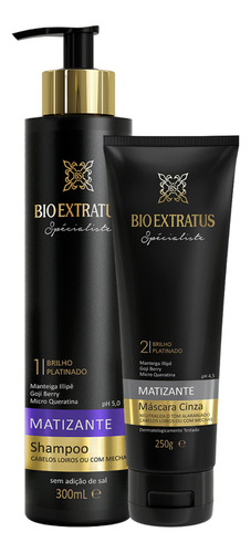 Bio Extratus Matizante Kit Shampoo E Máscara Cinza
