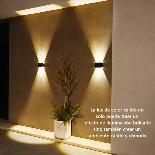 Lamparas De Pared Exterior Focos Jardin Solar Impermeable Loho Tech 5 Leds