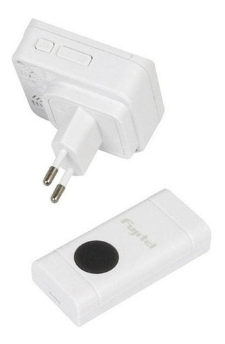 Imagen 2 de 3 de Timbre Inalámbrico 70m Fujitel 48 Melodias Waterproof Blanco