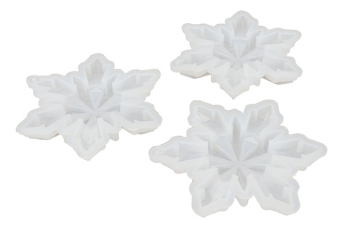 Molde De Silicona, 3 Piezas, Con Forma De Copo De Nieve, Sua