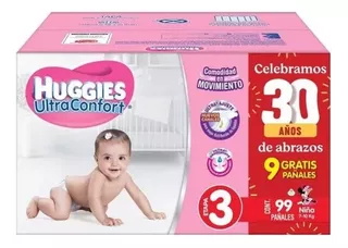 Pañales Niña Etapa 3 Huggies Ultraconfort Con 99 Pz Premium