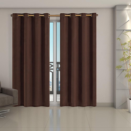 Cortina Blackout 2,70m X 2,30m Blecaute Porta Balcão Tabaco