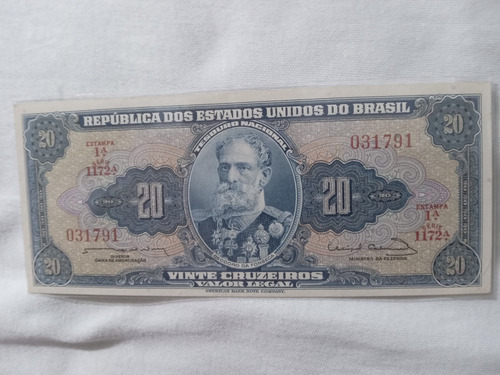 Billete De Brasil 20 Cruzeiros De 1963