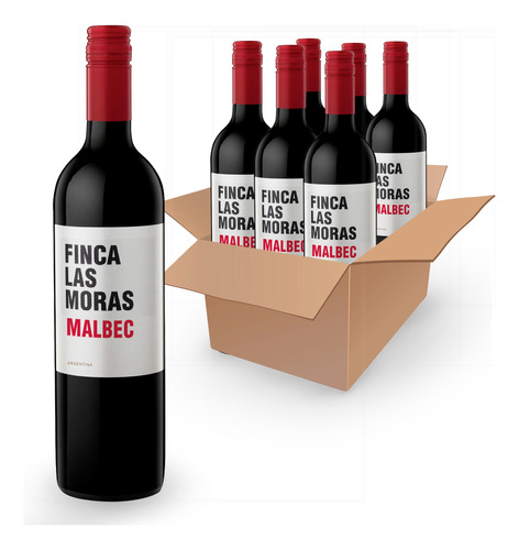 Vino Tinto Las Moras Malbec 0.75lts Caja 6 Unds