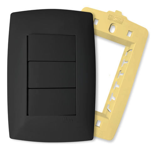 Interruptor De Luz Apagador Triplo Simples Grafite Home Blux