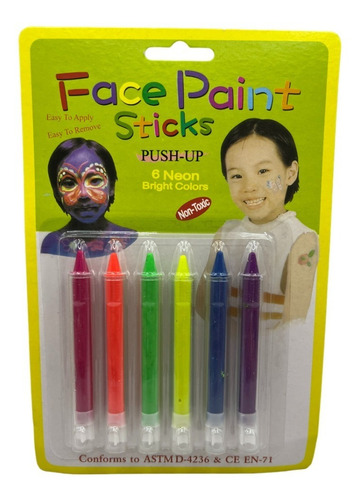 12 Crayones Neon Fluorescente Maquillaje Glow Luz Uv Fosfo