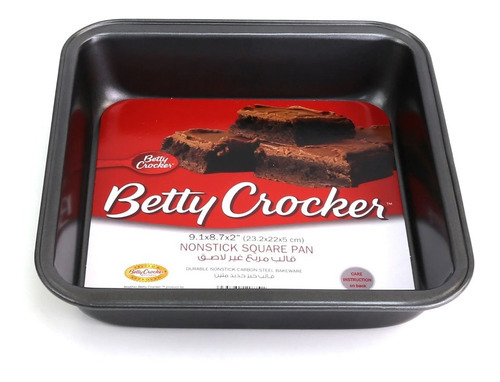 Tortera Cuadrada Antiadherente Betty Crocker 23cm Color Negro