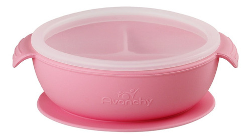 Avanchy Bowl De Silicón Con Tres Divisiones Y Tapa. Bebés