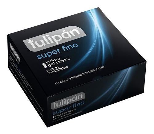 Preservativos Tulipan Super Fino X36 12 Cajas De 3 Unidades