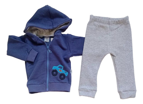 Conjunto Bebe Frisa Invierno Campera Pantalon Abrigo Varon