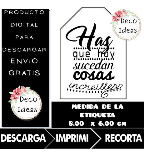 Imagen 4 de 5 de Kit08 Imprimible Blanco/negro Frases Motivadora Emprendedor