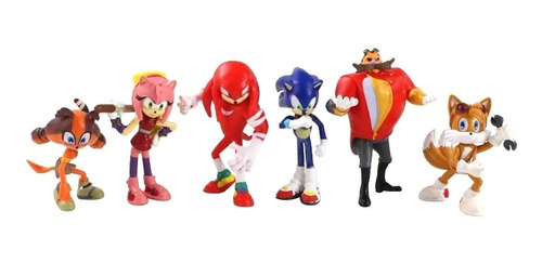 Sonic Set Mini Figuras Acción Dr.boom Knuckles Y Más Decorac