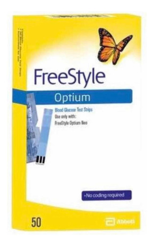 Freestyle Optium Tiras Test Strips Glucosa 50 Unidades