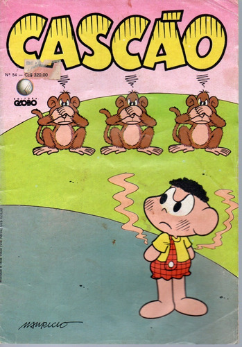 Cascão N° 54 - 36 Páginas - Em Português - Editora Globo - Formato 13 X 19 - Capa Mole - 1989 - Bonellihq Cx177 E23