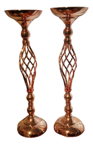 2 Dos  Candelabro Topiario Vida  Rose Gold 59 Cm Cumpleaños