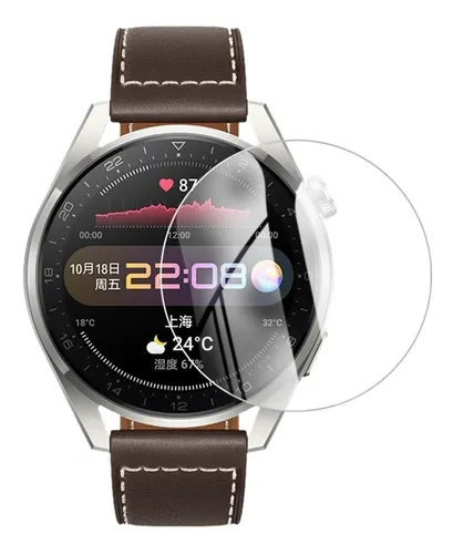 Vidrio Templado Cerámico Y Correa de cuero Smartwatch Reloj Inteligente Huawei  GT2 PRO Color Gris