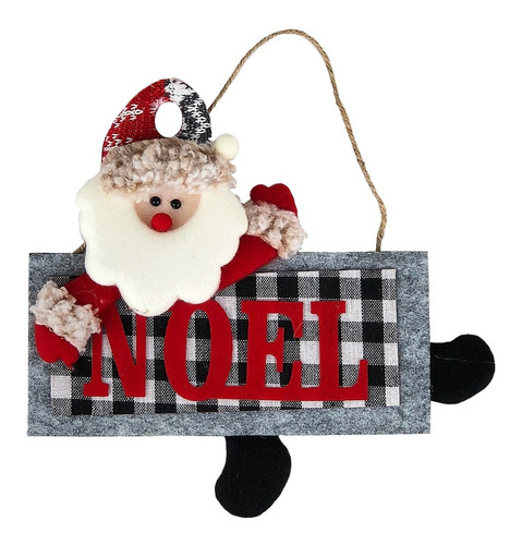 Placa De Porta Enfeite Papai Noel Natalino 25cmx20cm
