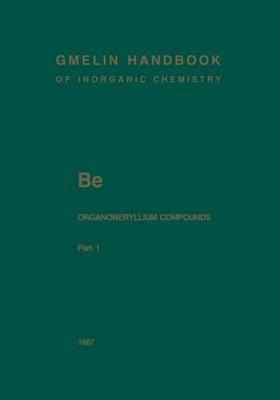 Libro Be Organoberyllium Compounds : Part 1 - Driss Benzaid