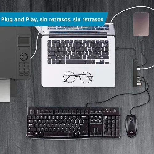 Multi Usb 3.0 Hub Divisor De 7 Puertos Velocidad De 5 Gbps