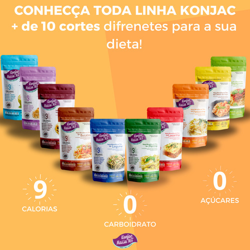 Kit 14 Tipo Macarrão Konjac Noodles + Cabelo De Anjo Dieta