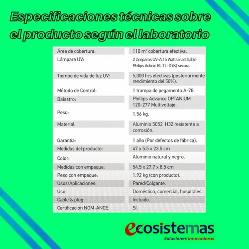 Imagen 7 de 7 de Atrapa Moscas Luz Uv Bugster 30 + 2 Lámparas De Repuesto