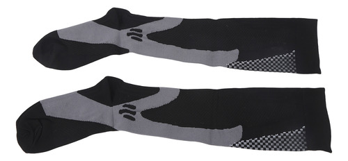 Calcetines De Compresión, 1 Par, Negros, Deportivos Largos,