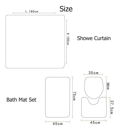 4pcs Set De Cortina De Ducha Mariposa Rústica Degradada