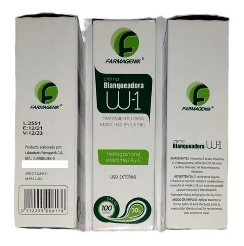 Imagen 3 de 4 de Crema W-1 Para La Piel