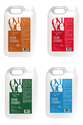 Pack Crema Oxidante Coalix Pro 10, 20, 30 Y 40 Vol X 1800 Ml