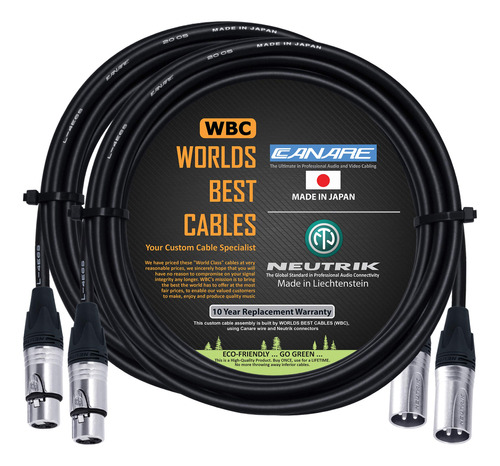 Worlds Best Cables 2 Unidades  15 Pies  Cable De Micrófono