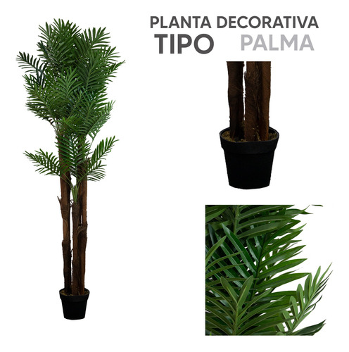 Kit 2 Plantas Artificiales Tipo Palma 180cm Recepcion