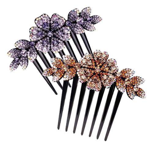 6 Peines Laterales Para El Pelo: Peines De Flores Con Diaman