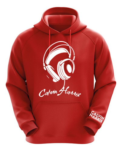 Polerón Rojo Calvin Harris Diseño 1