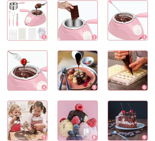 Set Chocolatera Fondue Maquina Para Derretir Chocolate Mini7