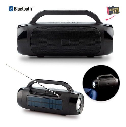 Speaker Bluetooth Con Radio Flash Lectortarjeta Usb Linterna