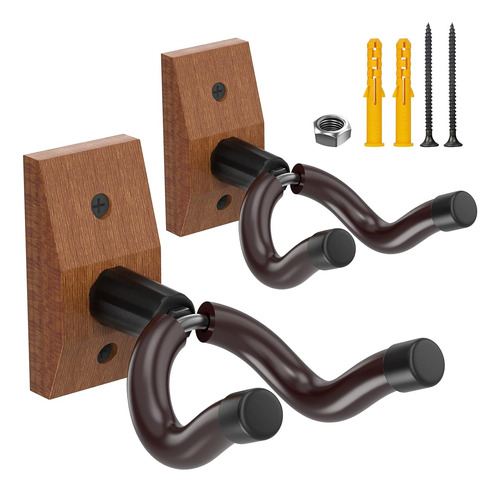 Soporte De Pared Guitarra, Ganchos De Madera Maciza Gui...