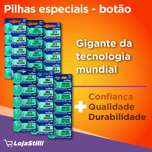 05 Pilhas Baterias Relogio 362 Murata - 1 Cartela