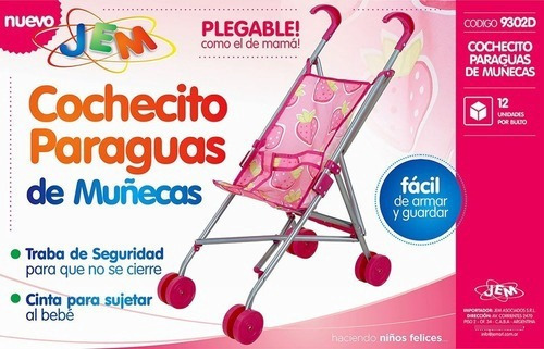 Cochecito P/muñecas Paraguita P/bebotes Juguete Metal 9302