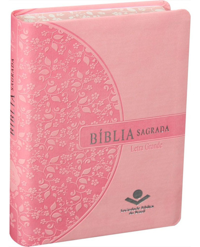 Bíblia Sagrada Pequena Letra Grande Feminina Jovem Rosa Com Beira Florida Almeida Revista E Atualizada Ra - Sbb