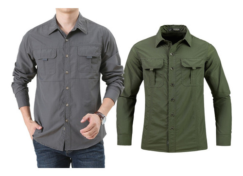 2 Pcs Camisa Táctica Ropa Militar Secado Rápido Para Hombres