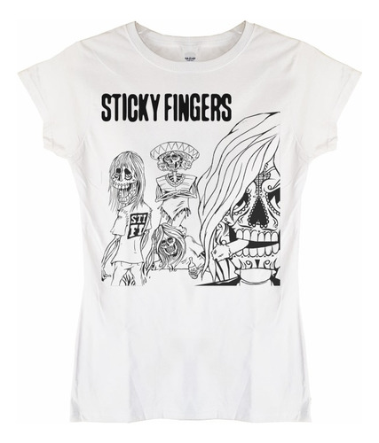 Polera Mujer Sticky Fingers Band Art Rock Abominatron
