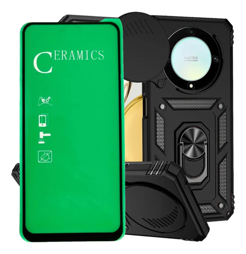 Funda Estuche Reforzada + Vidrio Cer Para Honor Magic 5 Lite