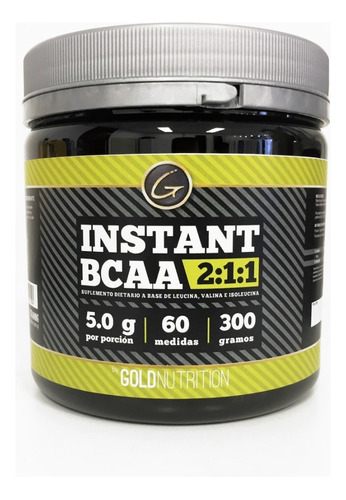 Aminoácidos - Instant Bcaa 2:1:1 300g - Gold Nutrition Sabor Natural (sin sabor)