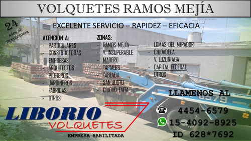Imagen 1 de 10 de Volquetes En Ramos Mejia, Lomas Del Mirador, Tablada, Etc.