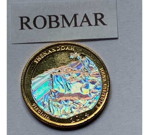 Robmar-usa-quarter Bañado En Oro Y Oleo-2014-shenandoah