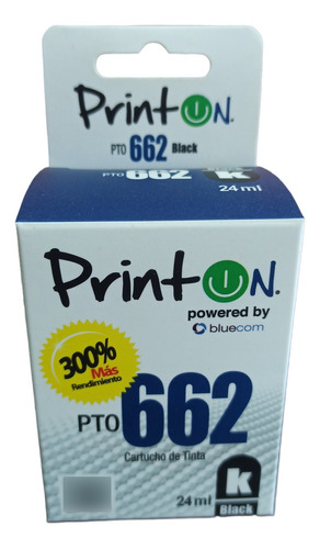 Cartucho Hp 662 Xl Negro Printon 24ml 1015 1515 2545 2645