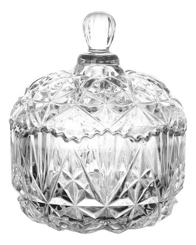 Potiche Decorativo Pote Multiuso Cristal Ecológico 10,5x14cm Cor Cinza