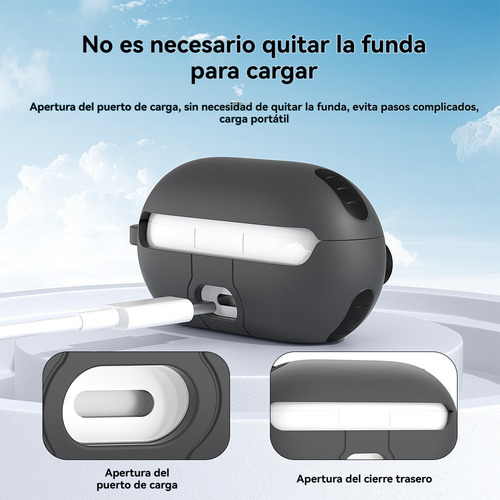 USDILU Funda Case Para Beats Solo Buds Uso Rudo Protector + Limpiador Juegos Carcasa Diseño Con Llavero Color Gris Claro