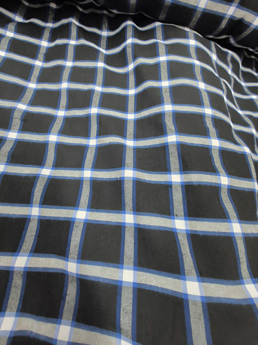 Tela Por Metro Camisero Escoses 1.5m De Ancho Otoño/invierno Negro, Azul Y Blanco